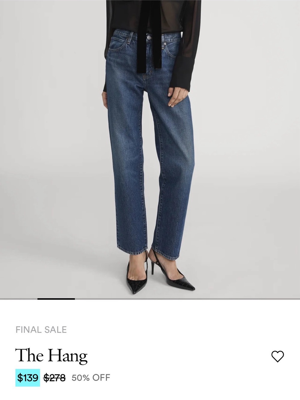 NWT Frame “The Hang” Straight-Leg Jeans
